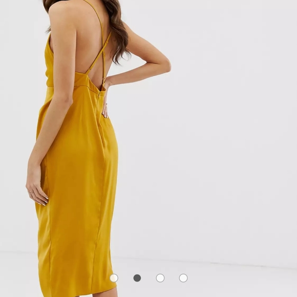 ASOS midi strappy cami dress w/ knot front plunge - Picture 2 of 5